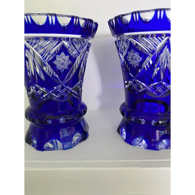 Vintage Crystal Cut Vases- Set of 2 For Sale In Las Vegas - Image 6 of 11