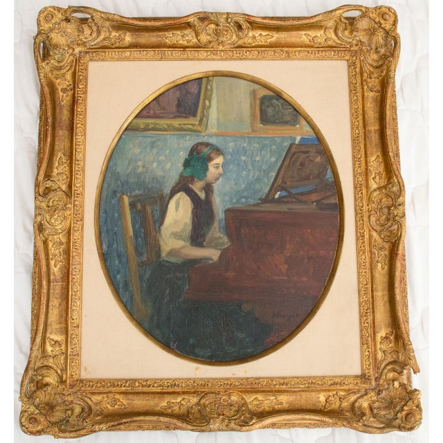 Henri Lebasque, The Painter's Daughter at the Piano, 1912, Oil on canvas For Sale - Image 5 of 5