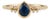 Pear Cut Blue Sapphire and Diamond Cluster Vintage Ring in 14k Gold Size 8 For Sale