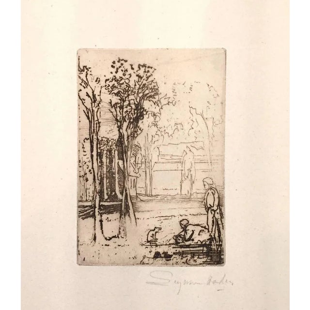 Beautiful proof printed in brown on verge paper, signed by the artist in pencil. Some minor folds on top and bottom of...