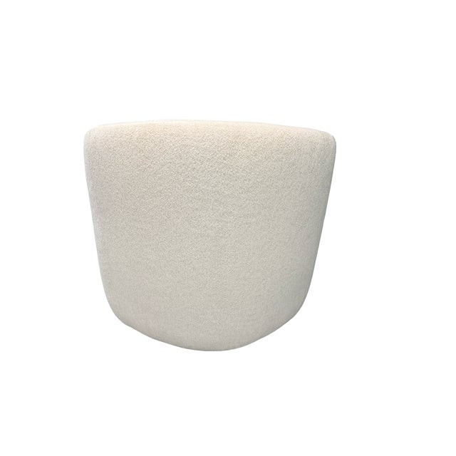 Verellen Verellen Ivory Textured Barrel Accent Chair For Sale - Image 4 of 7