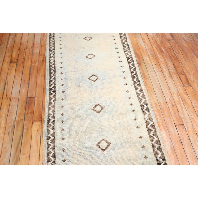 Mediterranean Rare Long Narrow Antique Oushak Runner, 2'3'' X 22'10'' For Sale - Image 3 of 10