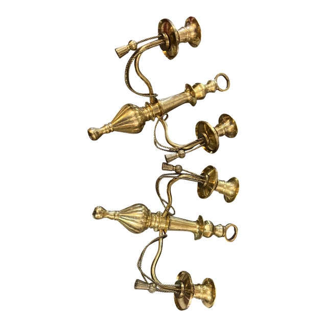 Pair of Brass Neoclassical Sconces For Sale