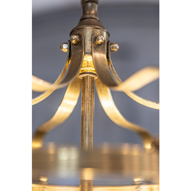 Refined 20th Century French Brass Lantern with Glass Enclosure For Sale - Image 9 of 11