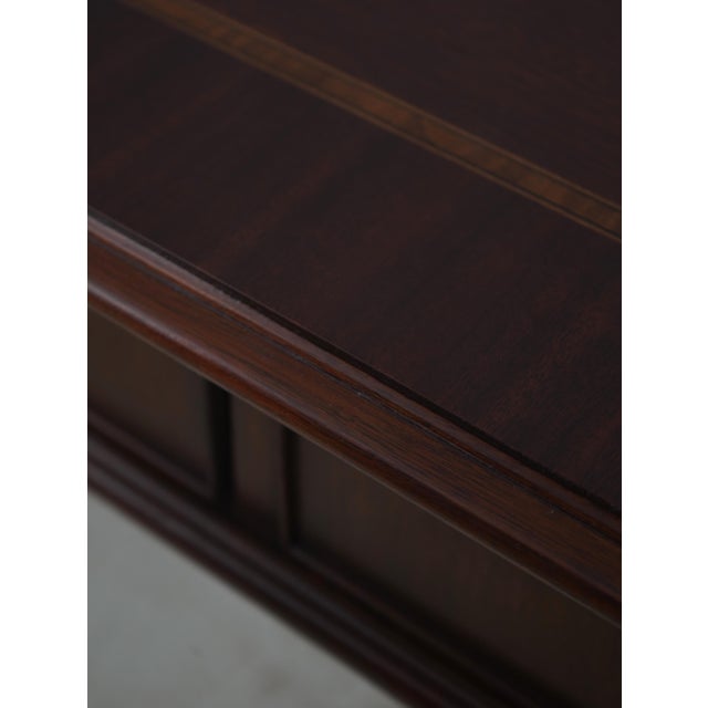 Council Craftsman Inlaid Mahogany Chippendale Desk For Sale - Image 13 of 17