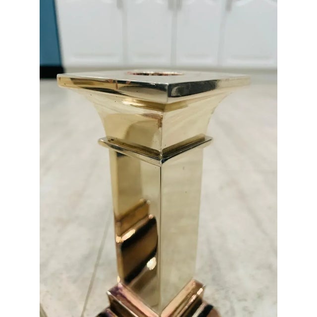 Lunt Silver 1980s Lunt Silverplated Candle Holders For Sale - Image 4 of 9