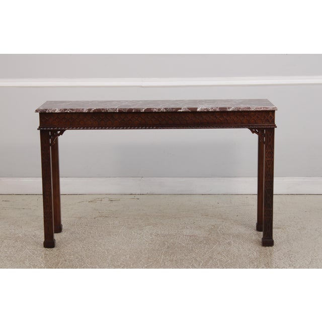 Age: Approx: 30 Years Old Details: Chinese Chippendale Style Mahogany Fine Carved Details High Quality Construction 18 C....