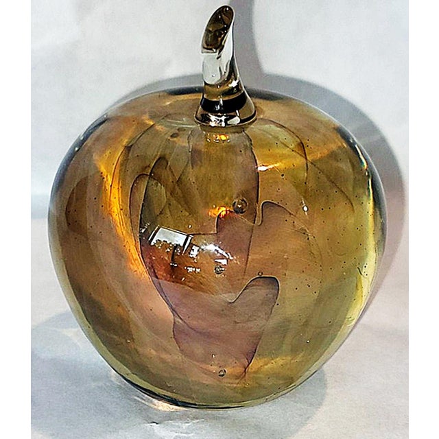 Realism 1970s Gilbert Johnson Signed Holograhpic Paper Weight Apple For Sale - Image 3 of 5