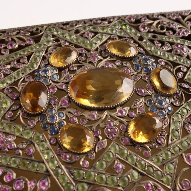 Silver and Glass Stone Box For Sale - Image 4 of 12