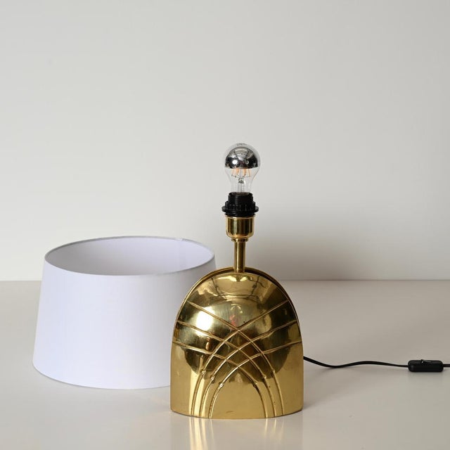 Metal Large Vintage Italian Brass Table Lamp by Paolo Piva, 1970s For Sale - Image 7 of 16
