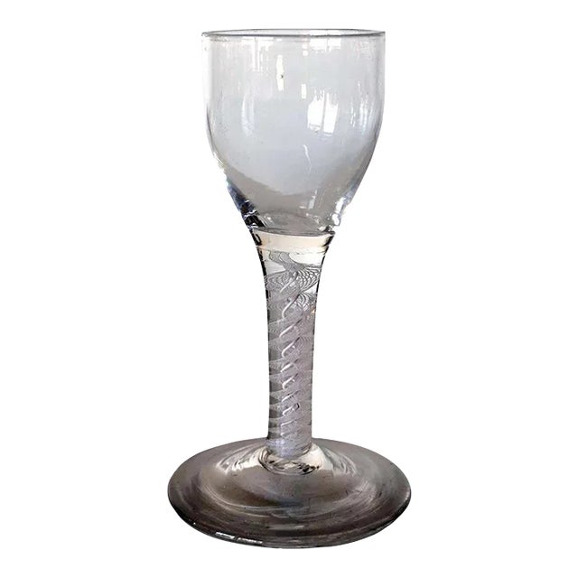 Early Double-Series Cotton Twist Stem Wine Glass For Sale