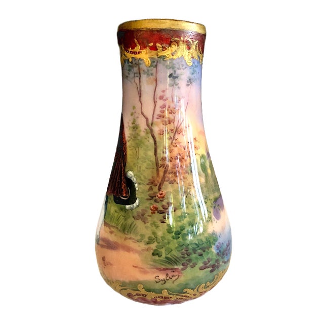 Antique Romantic French Porcelain-Style Opaline Glass Vase For Sale - Image 4 of 7