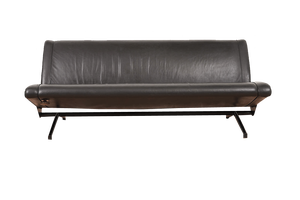 D70 Sofa in Leather with Metal Round Tube by Osvaldo Borsani for Tecno, 1954
