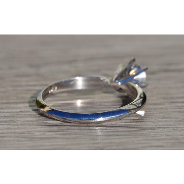 The Hammondville: Ladies 14K White Gold 0.50 CT Solitaire Diamond Engagement Ring For Sale In Philadelphia - Image 6 of 10