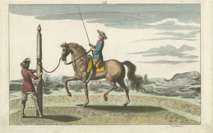 Georg Simon Winter von Adlersflügel, Horse Training at the Pillar Baroque Riding School, 1678, Print