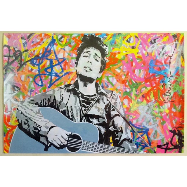 Mr. Brainwash " Bob Dylan "Authentic Lithograph Print Pop Art Poster For Sale - Image 10 of 10