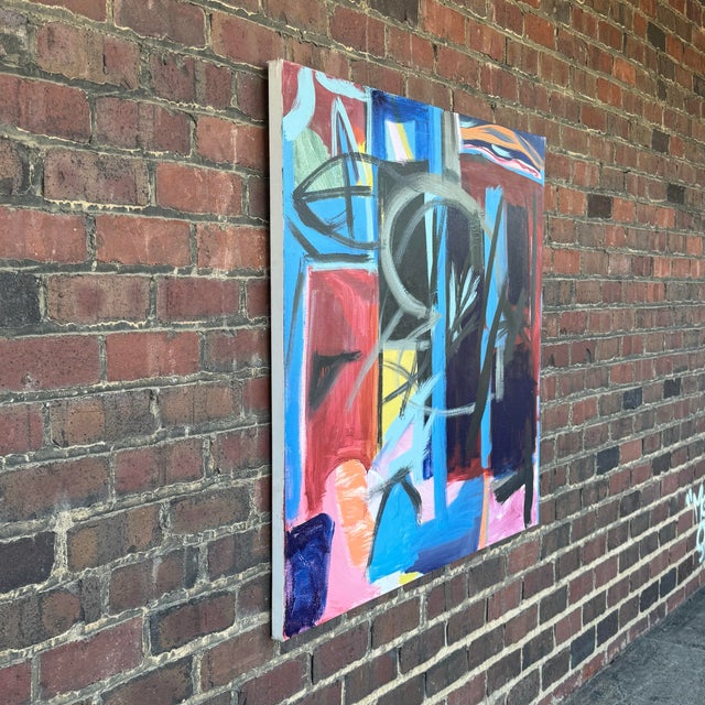 This is a large, colorful abstract painting created by Bronx artist Jerald “Jerry” Buckvar in 1989. A wonderful piece to...