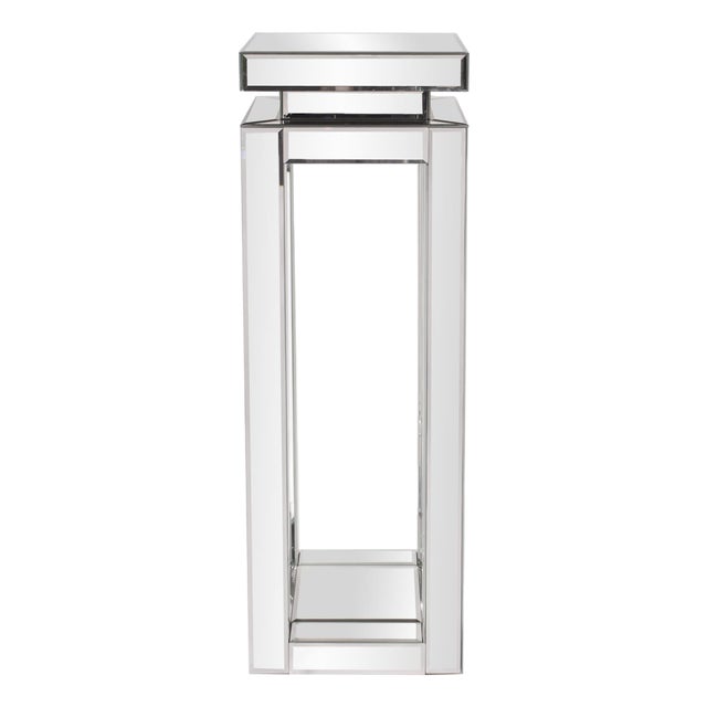 Mirrored Pedestal Table - tall For Sale