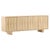 Natural light oak wood sideboard / buffet. Carved elongated diamond subtle designs on each of the four doors. Each cabinet...