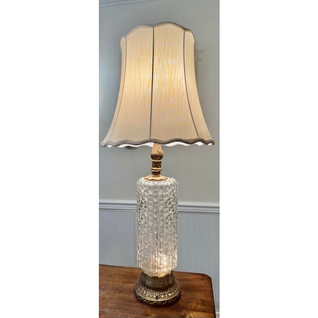Murano Glass Lamp With Brass Base For Sale - Image 11 of 12