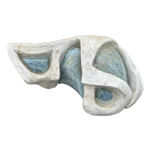 1960s Glazed Terracotta Abstract Sculpture