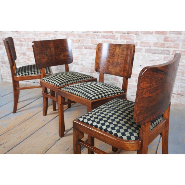 1920s Art Deco Dining Set in Beech and Spruce, 1920s, Set of 5 For Sale - Image 5 of 10