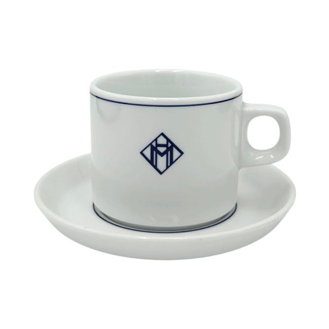 Ceramic Vintage Le Martinez Hotel Cannes Cup & Saucer French Riviera For Sale - Image 7 of 10