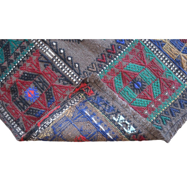 Vintage Sofreh Aghd Wedding Spread, Embroidered Tablecloth, Unique Turkish Rug Table Decor 4x6 Ft Approx For Sale - Image 11 of 11