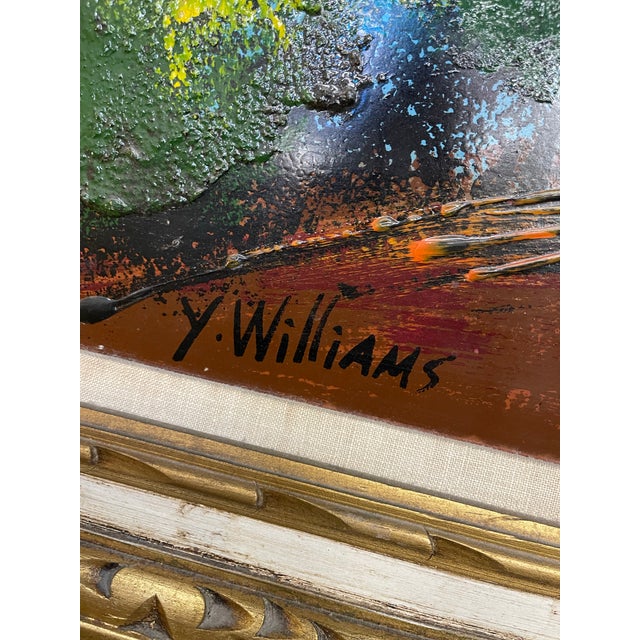 Light-Up Mid-Century San Francisco Bay Cityscape Oil Painting For Sale - Image 4 of 4