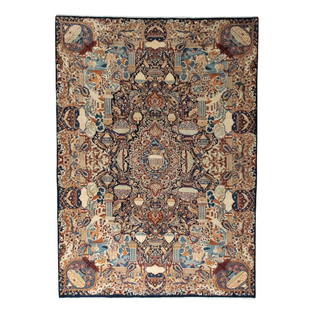 Hand-Knotted Kashmar Wool Rug For Sale