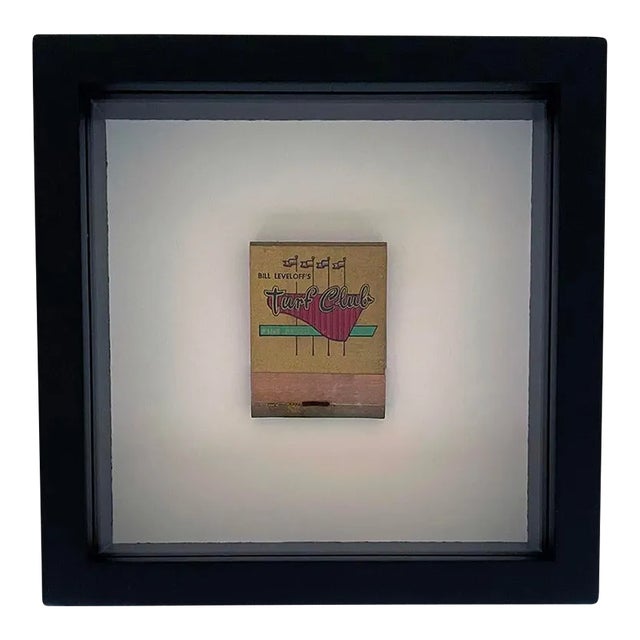 Mid 20th Century Vintage Framed Matchbook From the Turf Club in Rivera California For Sale