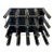 Mid Century Wood Wine Holder Rack in Black With Brass Details For Sale