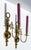 Late 20th Century Mid-Century Modern Cast Brass Candle Holder Wall Sconces - A Pair For Sale - Image 15 of 17