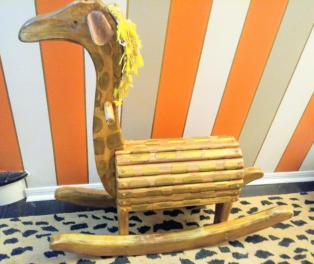 handmade wooden rocking horse