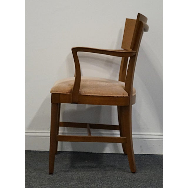 Late 20th Century High End Vintage Maple MCM Mid Century Modern Inspired Contemporary Dining Arm Chair For Sale - Image 5 of 9
