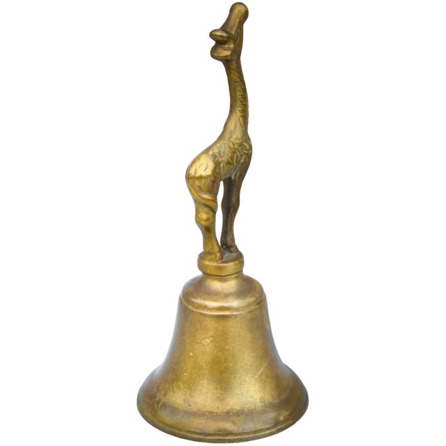 Antique highly crafted and detailed Americana bell accent, constructed of solid and heavy brass. Displaying an elaborate...