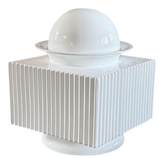 Sergio Asti, Postmodern White Ceramic Vase, Cedit Italy 1970s For Sale