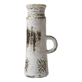 Brutalist Glazed Stoneware Vase in the style of Jacques Blin, 1960s For Sale