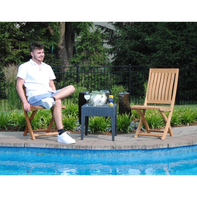 Wood Niagara Teak Crown Folding Side Chair For Sale - Image 7 of 8