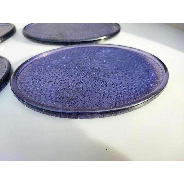 Vintage Cobalt Blue Glass Plate, 1970s, Set of 4 For Sale - Image 4 of 6