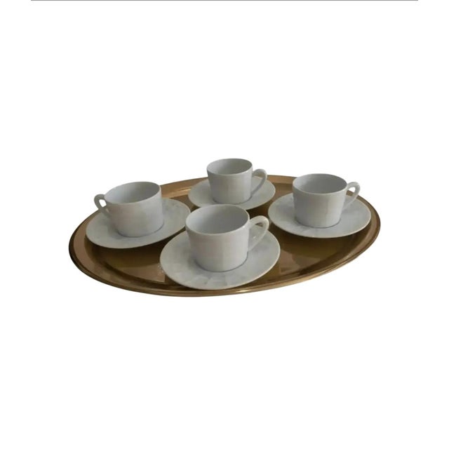 2010s Ralph Lauren Home Belcourt Tea Cup and Saucer Set of 4 For Sale - Image 5 of 7