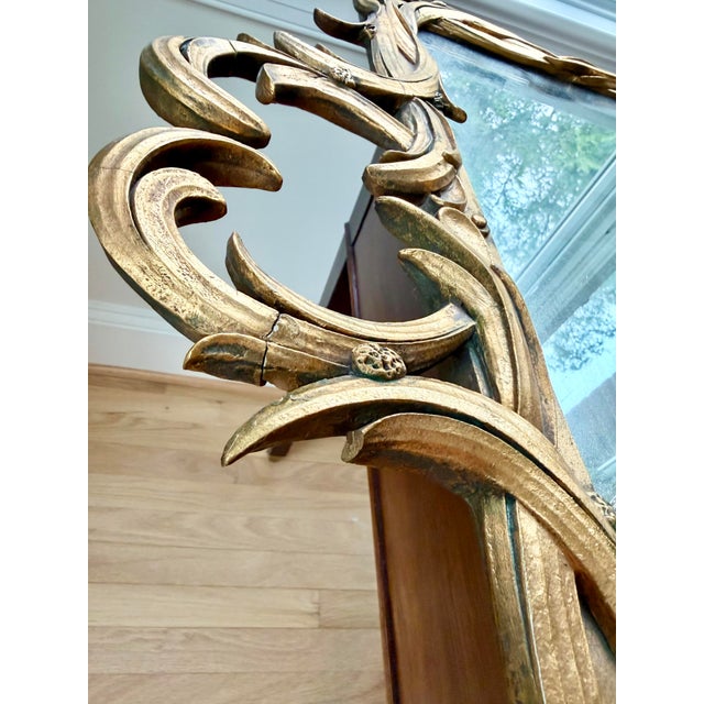 Wood Vintage Giltwood Reeded Mirror For Sale - Image 7 of 10