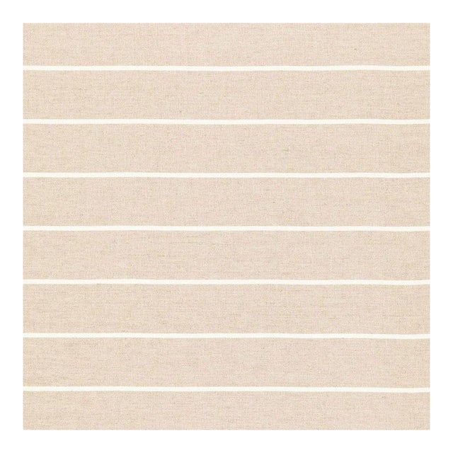 Sample - Schumacher Infinity Linen Stripe Fabric in Linen For Sale