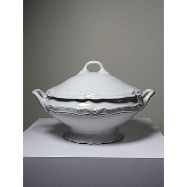 White Porcelain Soup or Vegetable Dish attributed Barnardaud for Limoges, 1950s For Sale - Image 3 of 15