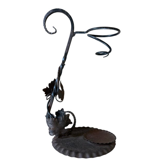 Vintage Original Patina Decanter Holder With Leaves For Sale - Image 4 of 7