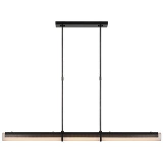Kelly Wearstler for Visual Comfort Signature Precision Large Linear Chandelier in Bronze with White Glass For Sale