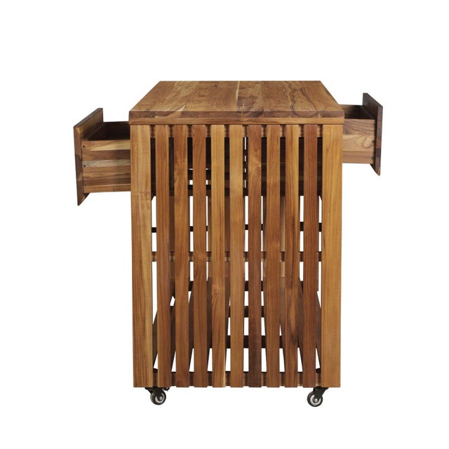 Imperial Grove Outdoor Solid Teak Wood Kitchen Island For Sale - Image 9 of 12