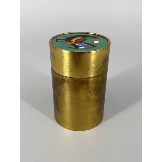 1920s Art Deco Cylindrical Brass Cigarette Case, 1920s For Sale - Image 5 of 15