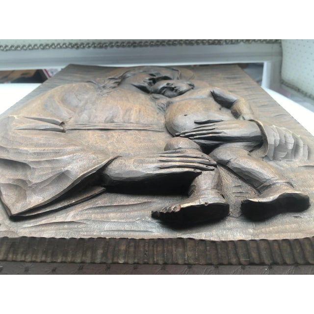 Flat Wood Carving, 1940s For Sale - Image 12 of 14