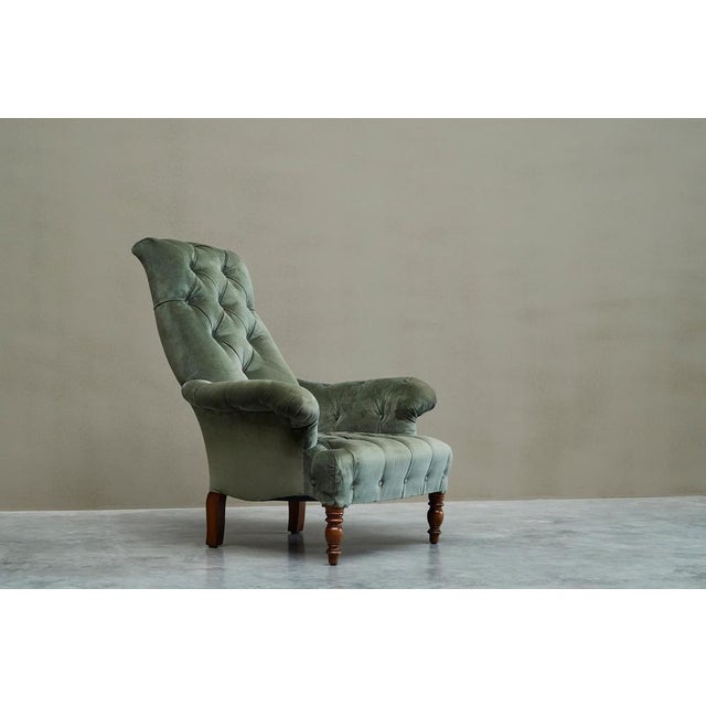 19th Century Horrix Brothers Lounge Chair in Velvet, the Netherlands For Sale - Image 15 of 17